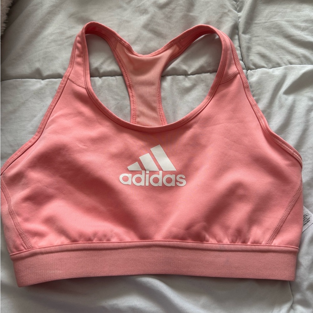 Pink Adidas sports bra